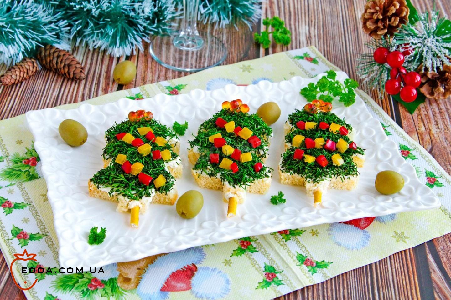 Бутерброди Ялинка з сиром