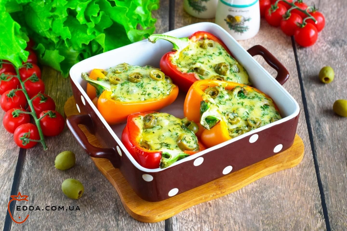 Болгарський перець з сиром фарширований у духовці