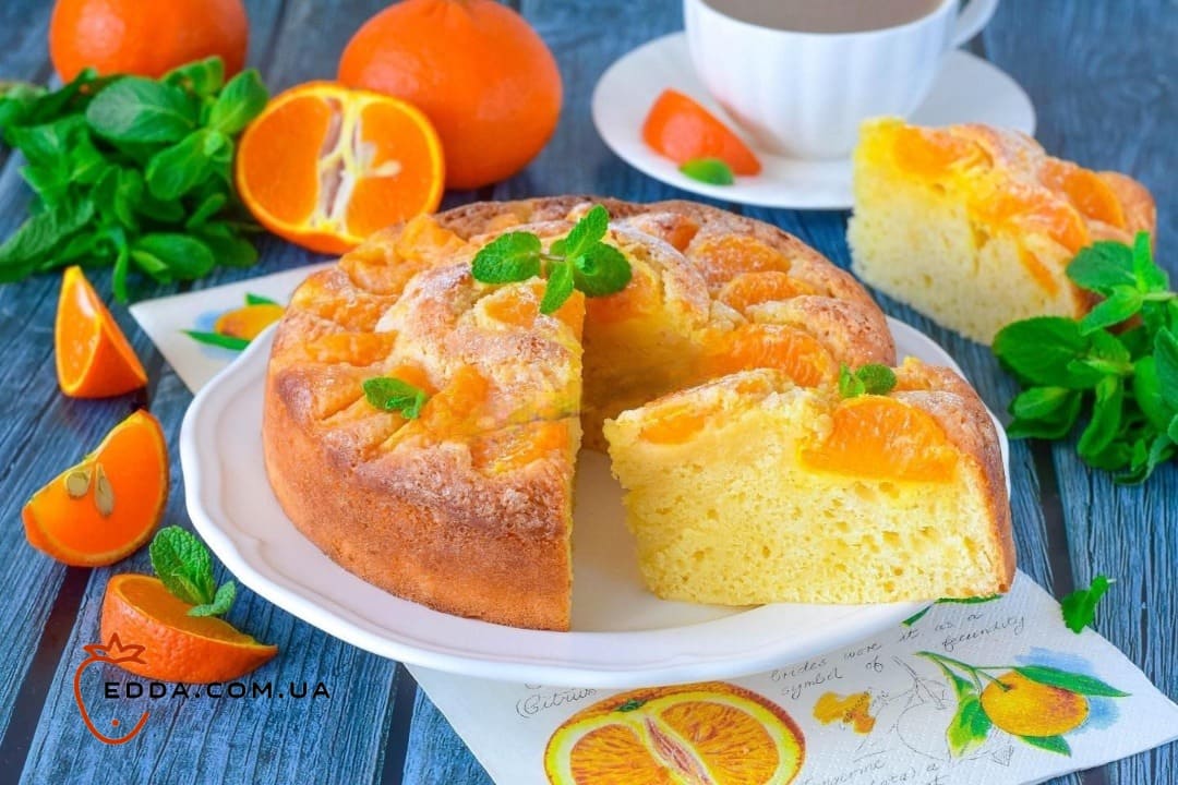 Пиріг із мандаринами в духовці простий