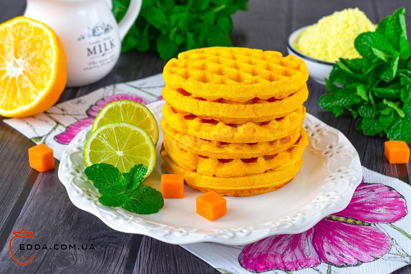 Гарбузові вафлі у вафельниці