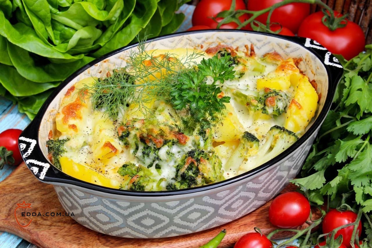 Картопля з броколі в духовці