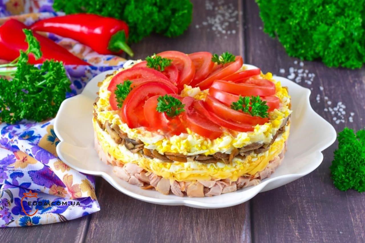 Салат Чикаго з копченою куркою
