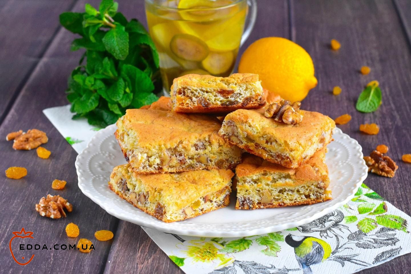 Печиво Мазурка з грецькими горіхами та родзинками
