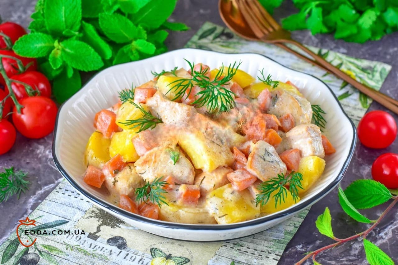 Картопля з індичкою