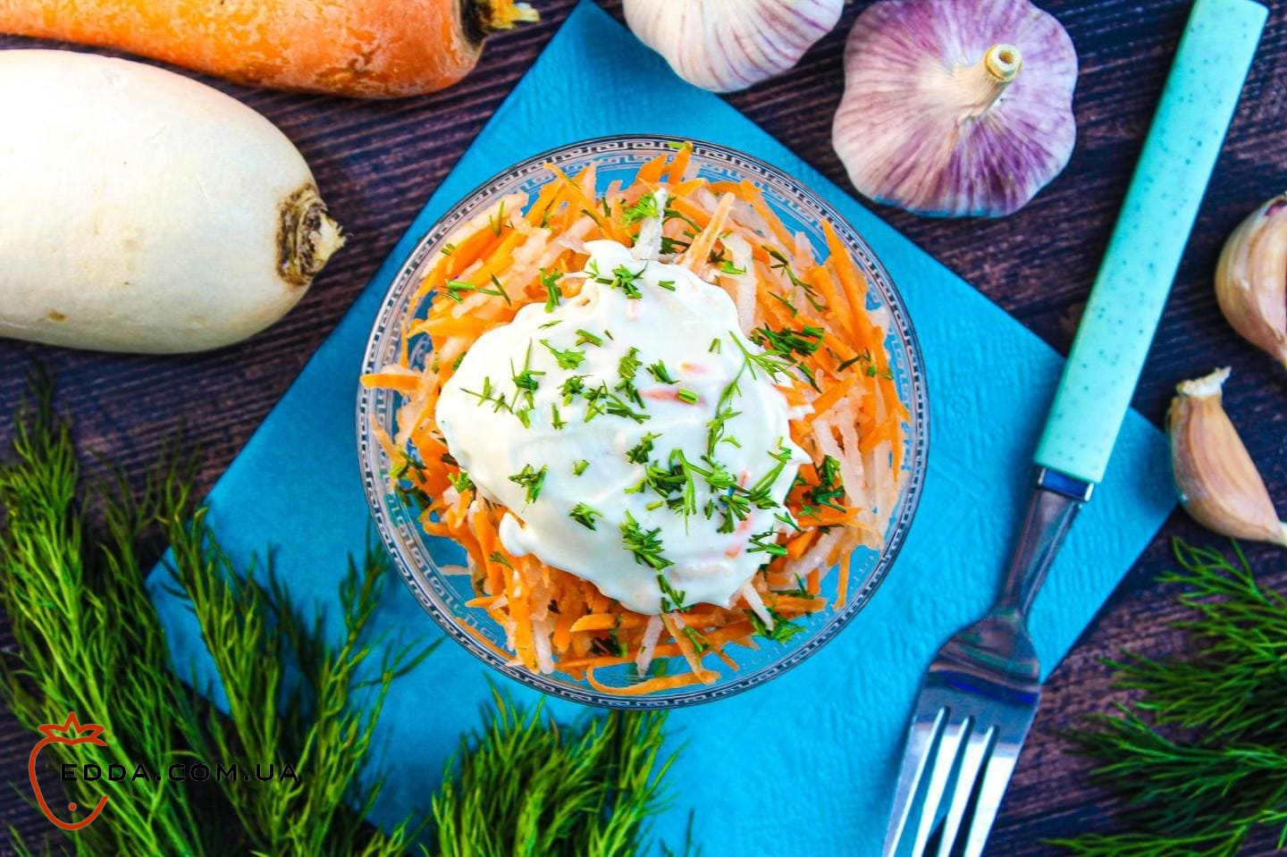 Салат з редькою та морквою