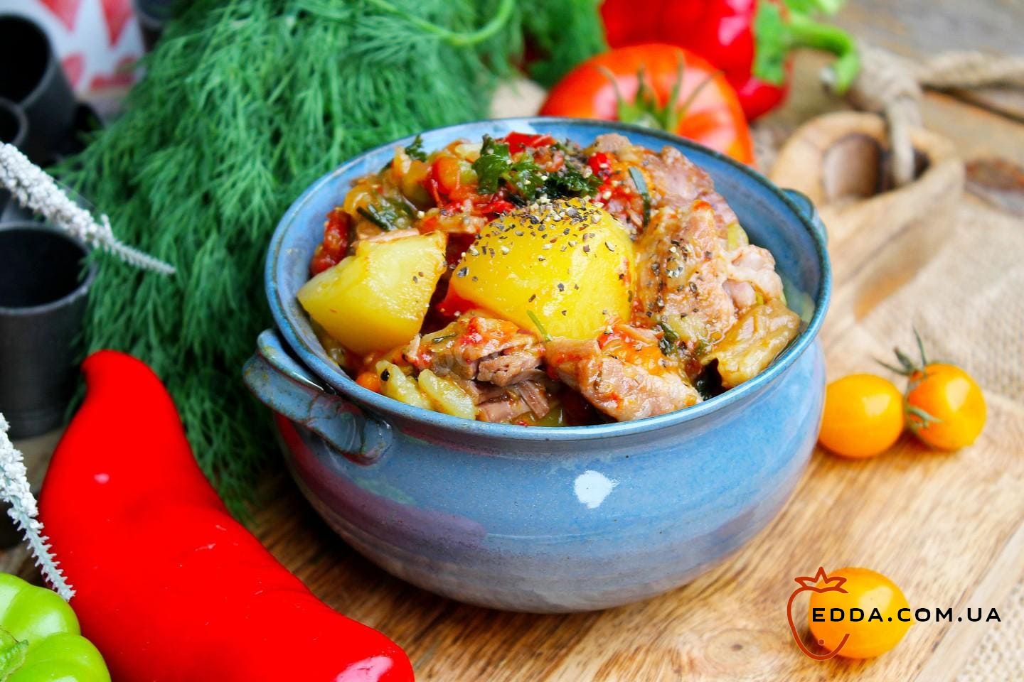 Хашлама з яловичини з картоплею в казані на пиві