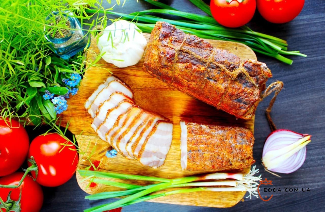 Сало гарячого копчення в коптильні