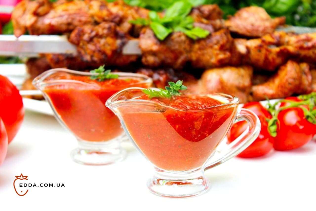 Соус для шашлику з томатної пасти з кінзою