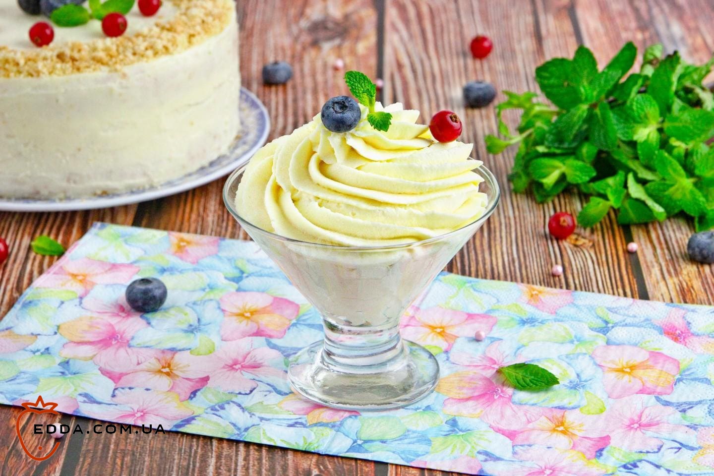 Творожний крем без вершків для торта