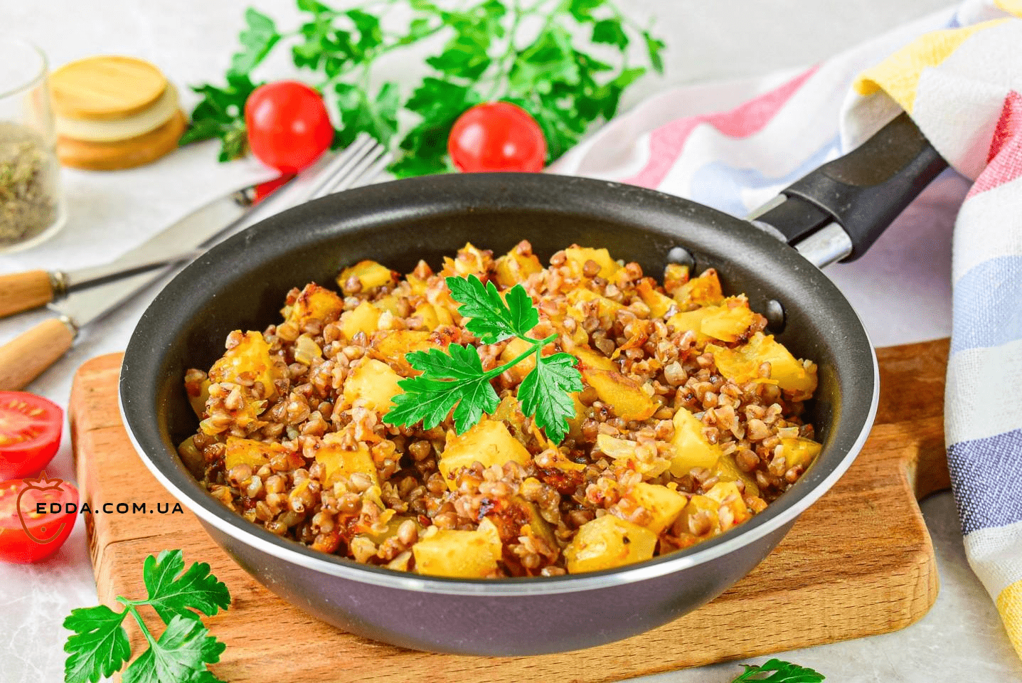 Гречка з картоплею