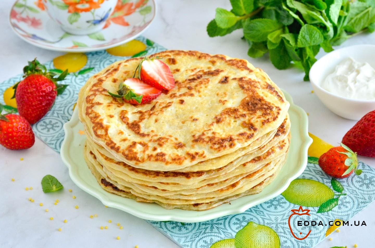 Млинці пшоняні з дріжджами