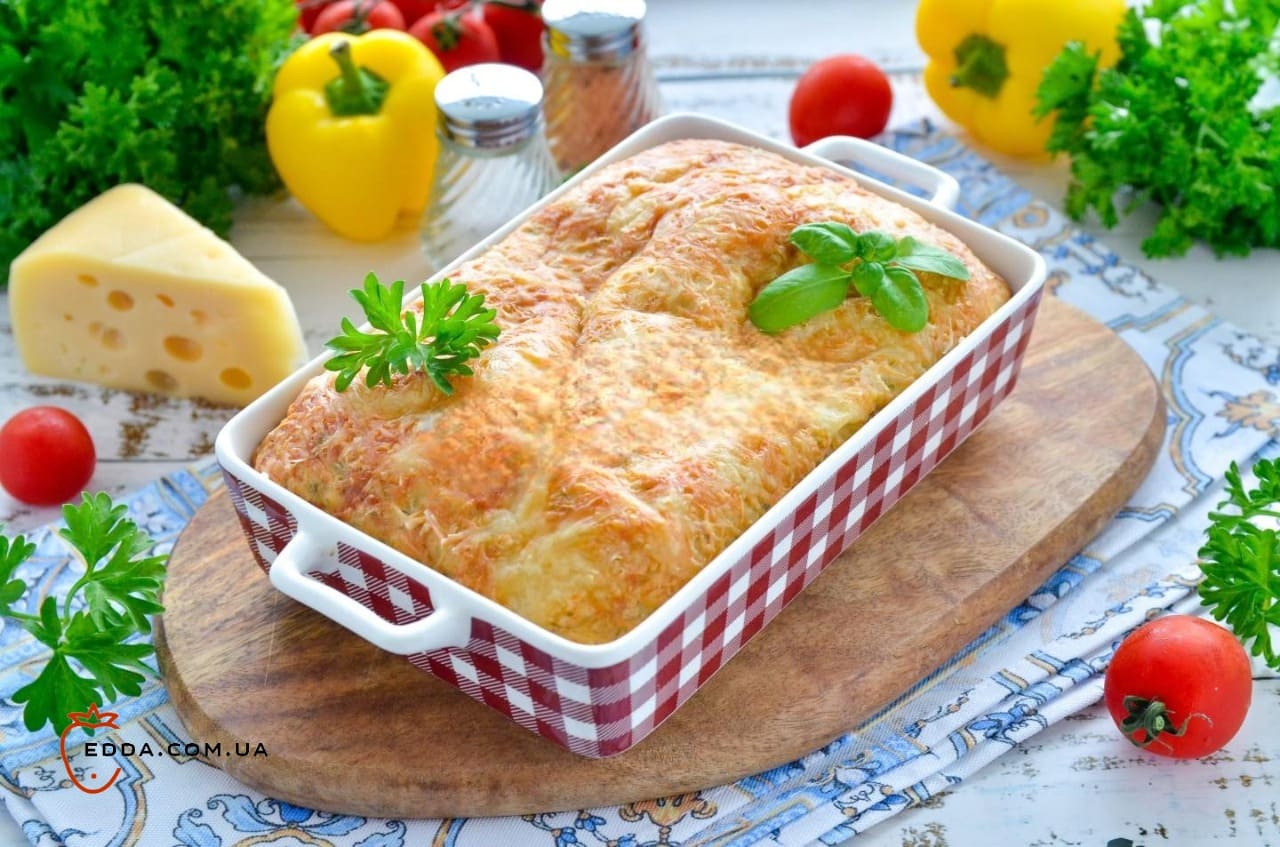 Заливний пиріг з сиром у духовці