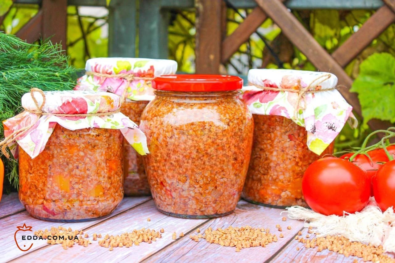 Гречка з овочами на зиму