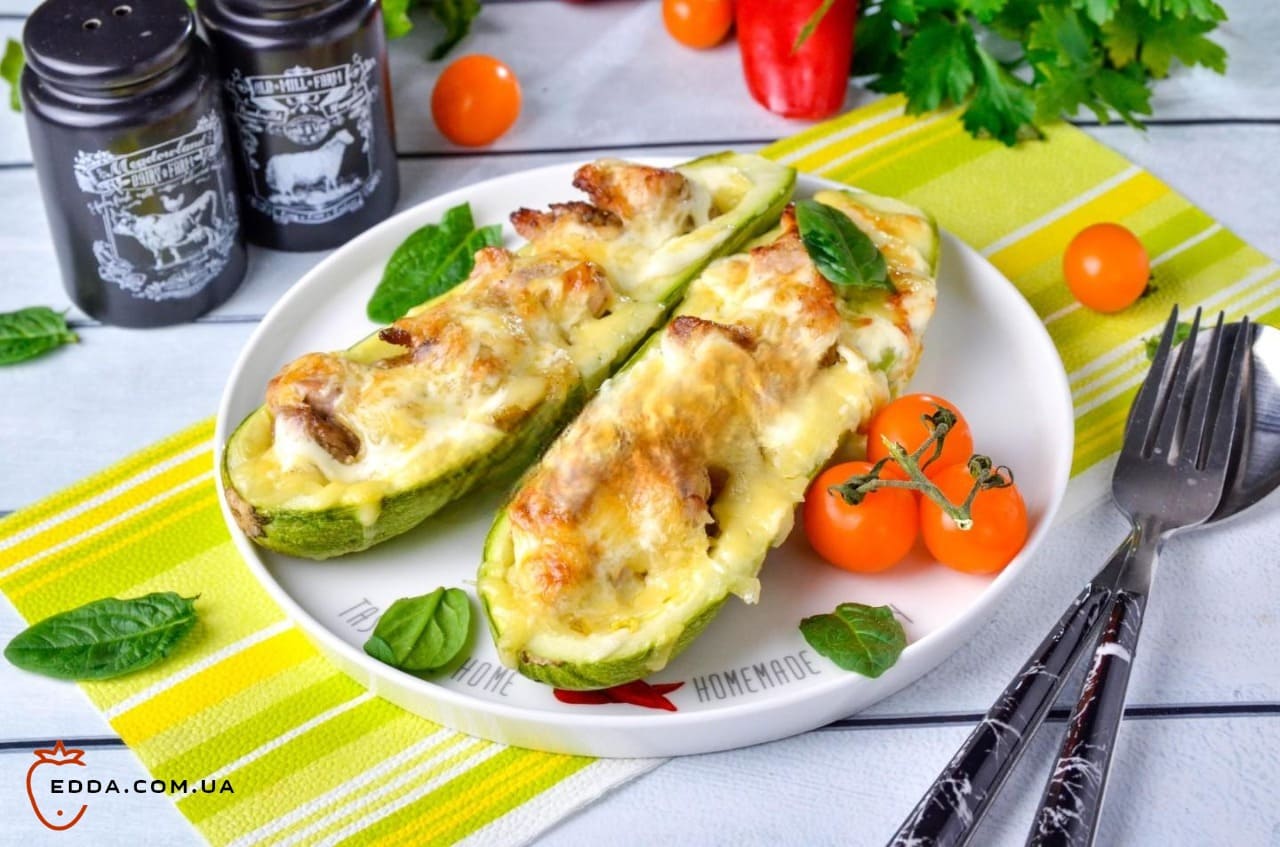 Кабачки фаршировані м'ясом у духовці