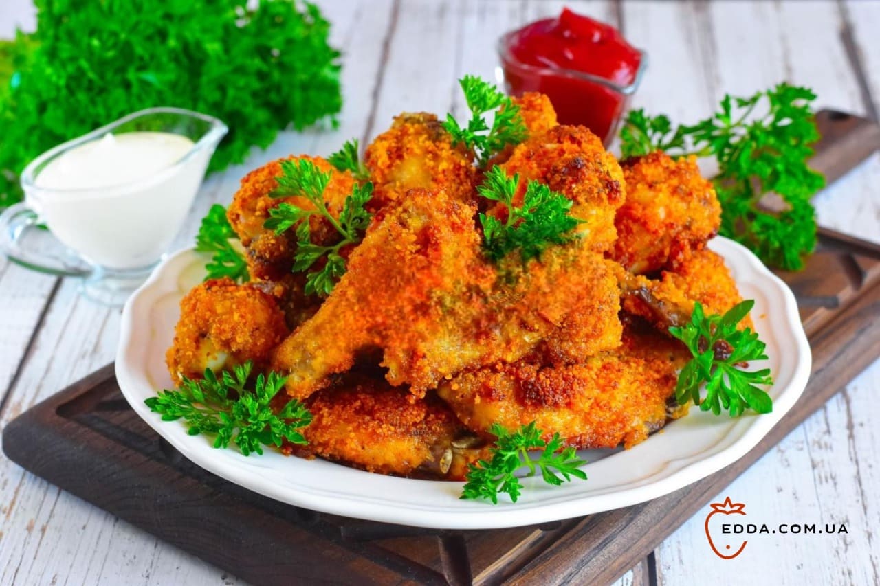 Курячі крильця в паніровці в духовці