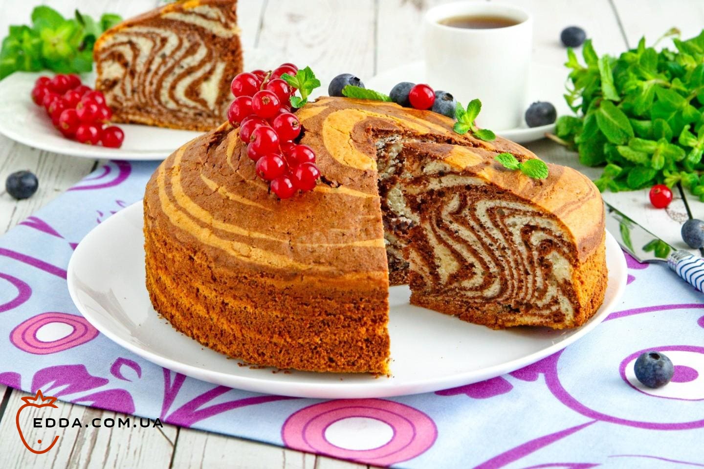 Пиріг Зебра без сметани в духовці