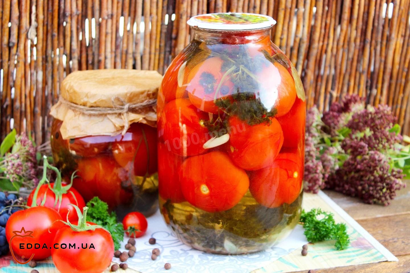 Помідори на зиму з петрушкою