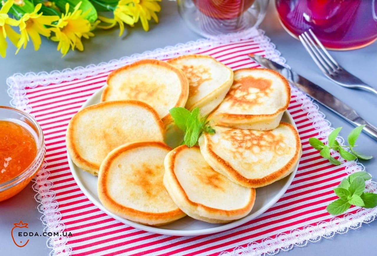 Оладки без яєць соди та дріжджів
