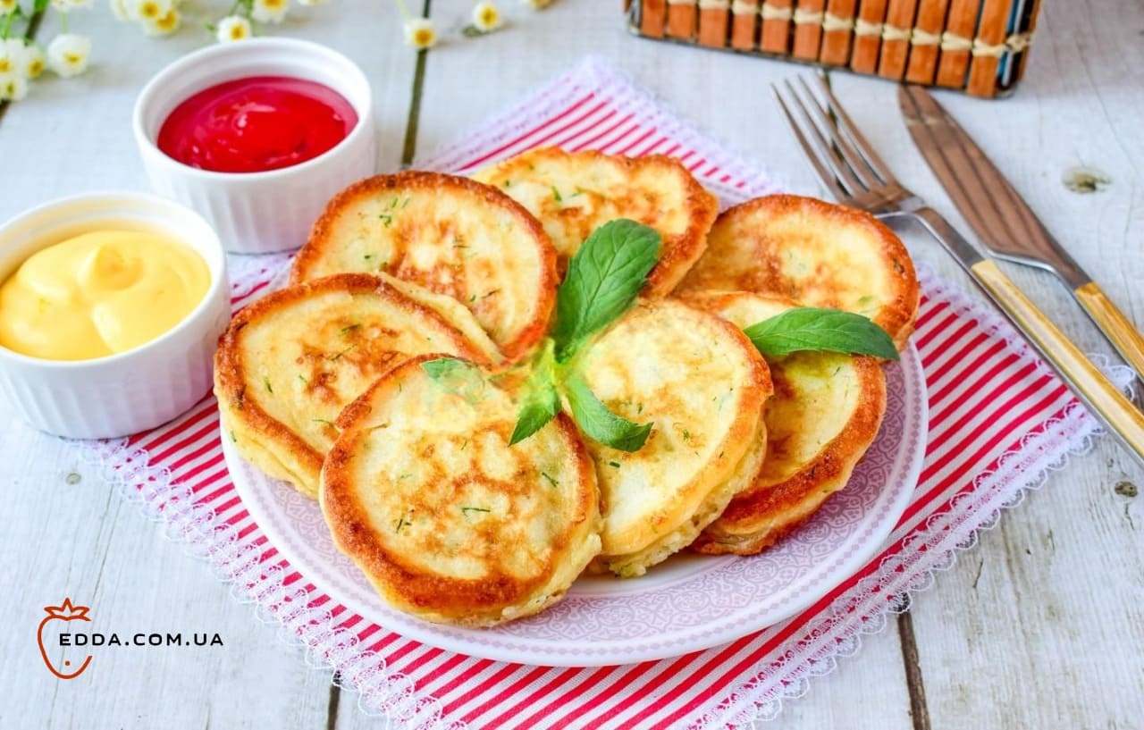 Оладки з сиром на сковороді