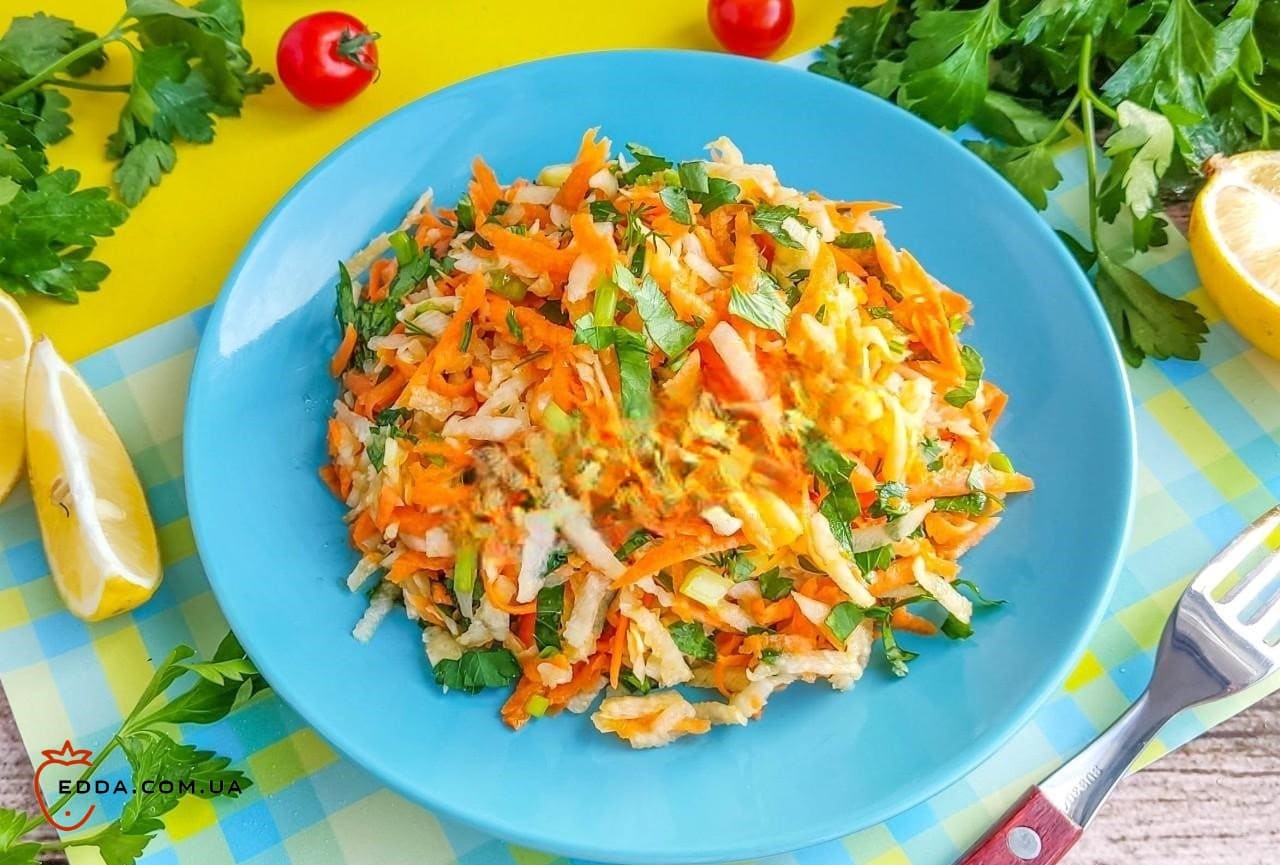 Салат із чорної редьки з морквою